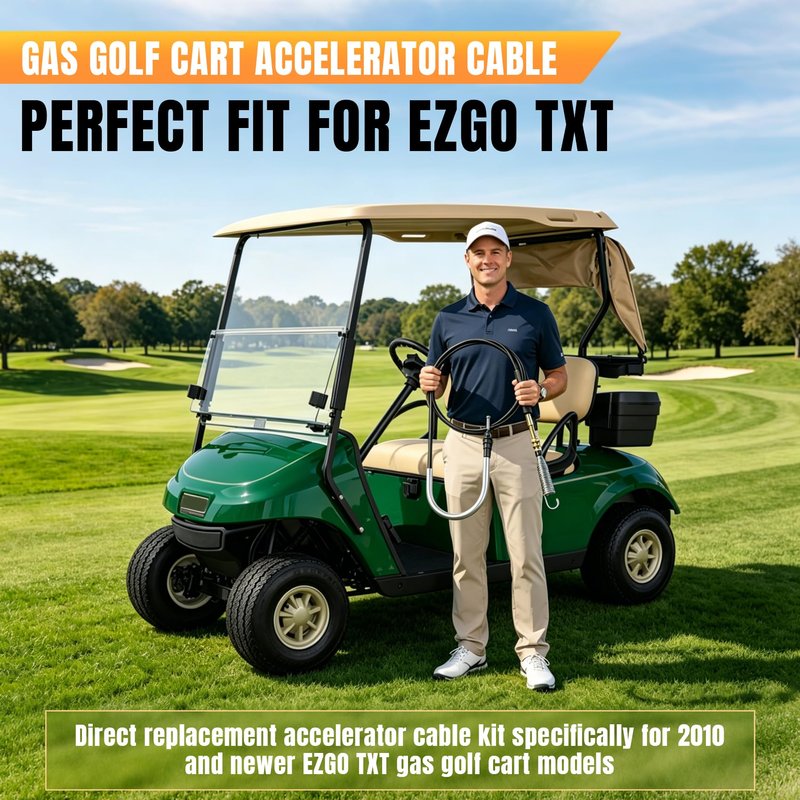 Valorup Compatible with EZGO TXT Gas Golf Cart Accelerator Cable-Fits for 2010 & Newer Models
