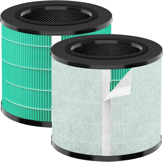 True HEPA H13 Replacement Filter for MK08W MK09W Air Purifier - 4-Stage Activated Carbon, 2-Pack