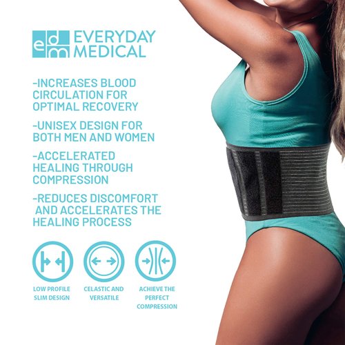 Everyday Medical Post Surgery Abdominal Binder For Men And Women - Medical Grade Stomach Compression Brace for Waist and Abdomen Surgeries such as Gastric Bypass, Liposuction, C-Section, Tummy Tuck