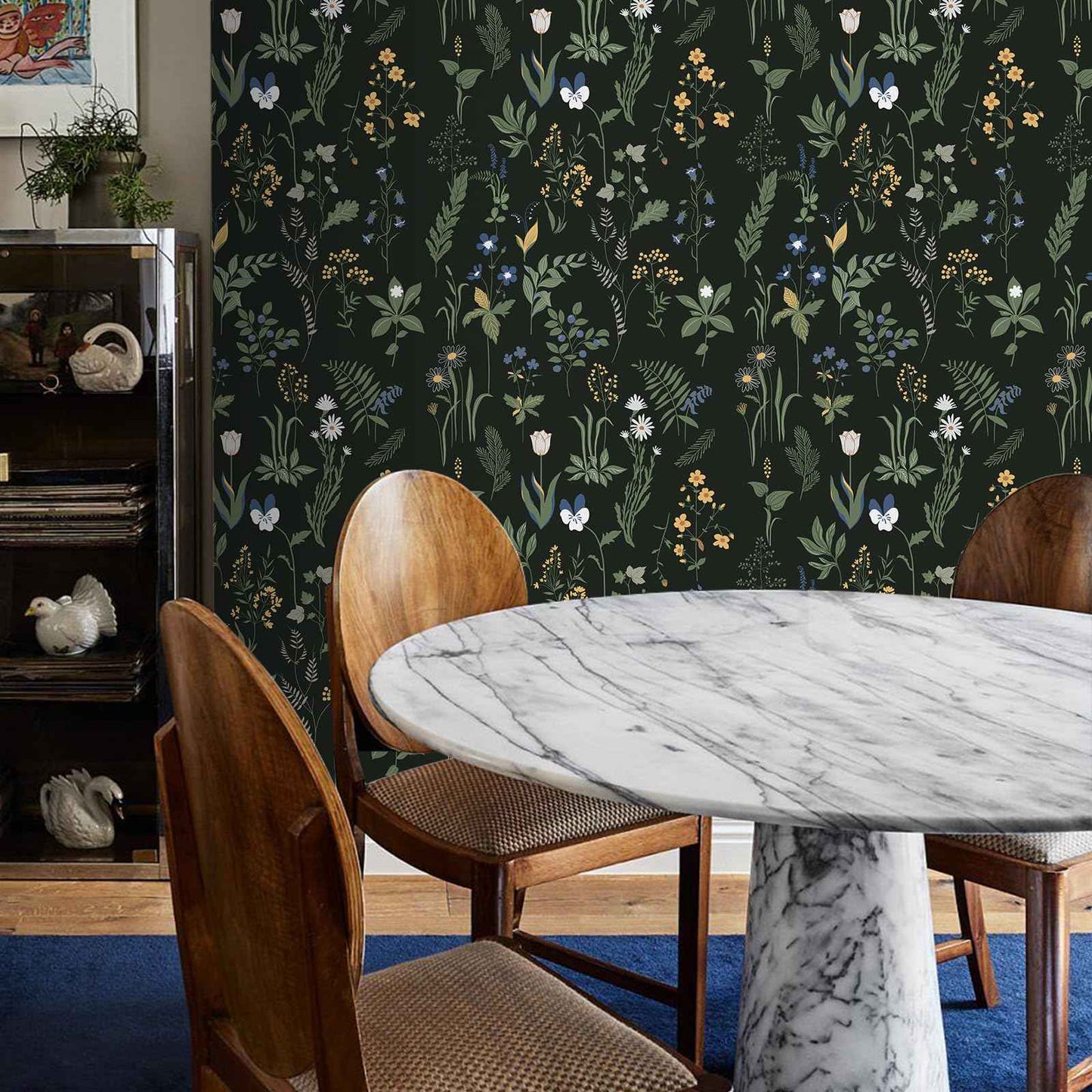 Cismmy Removable Peel and Stick Wallpaper Boho 17.5 x 393 in Floral Bedroom Bathroom Easy Peel Off Stick on Wallpaper Contact Paper Renter Friendly Wall Paper