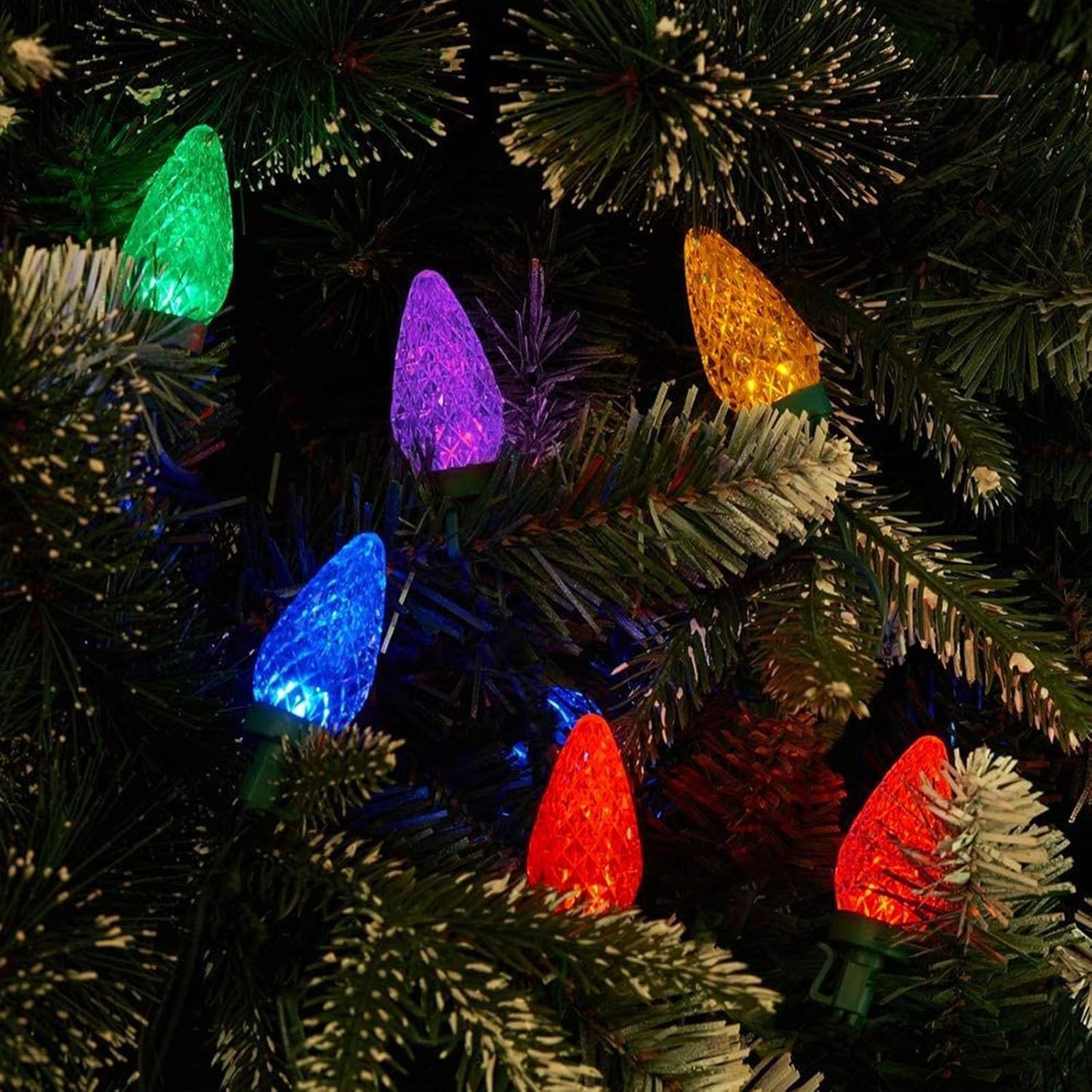 100 LED C9 Halloween String Lights - 66FT Waterproof Twinkle Lights with 8 Modes & Timer for Indoor/Outdoor Decor (Orange, Purple, Green) - 2-Pack