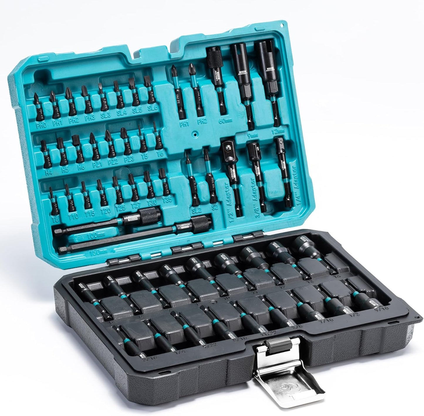54PCS Magnetic Nut Driver Set - Impact Drill Bit & Socket Adapter with Quick-Release Extension