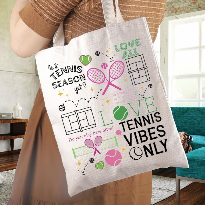 WCGXKO Tennis Team Gift Tennis Player Tote Bag Sport Lover Merch (Tennis tote)