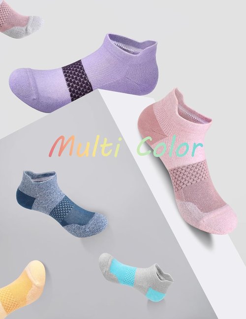 CS CELERSPORT Women's Ankle Running Socks - Cushioned Athletic Sport Socks | 5 Pairs