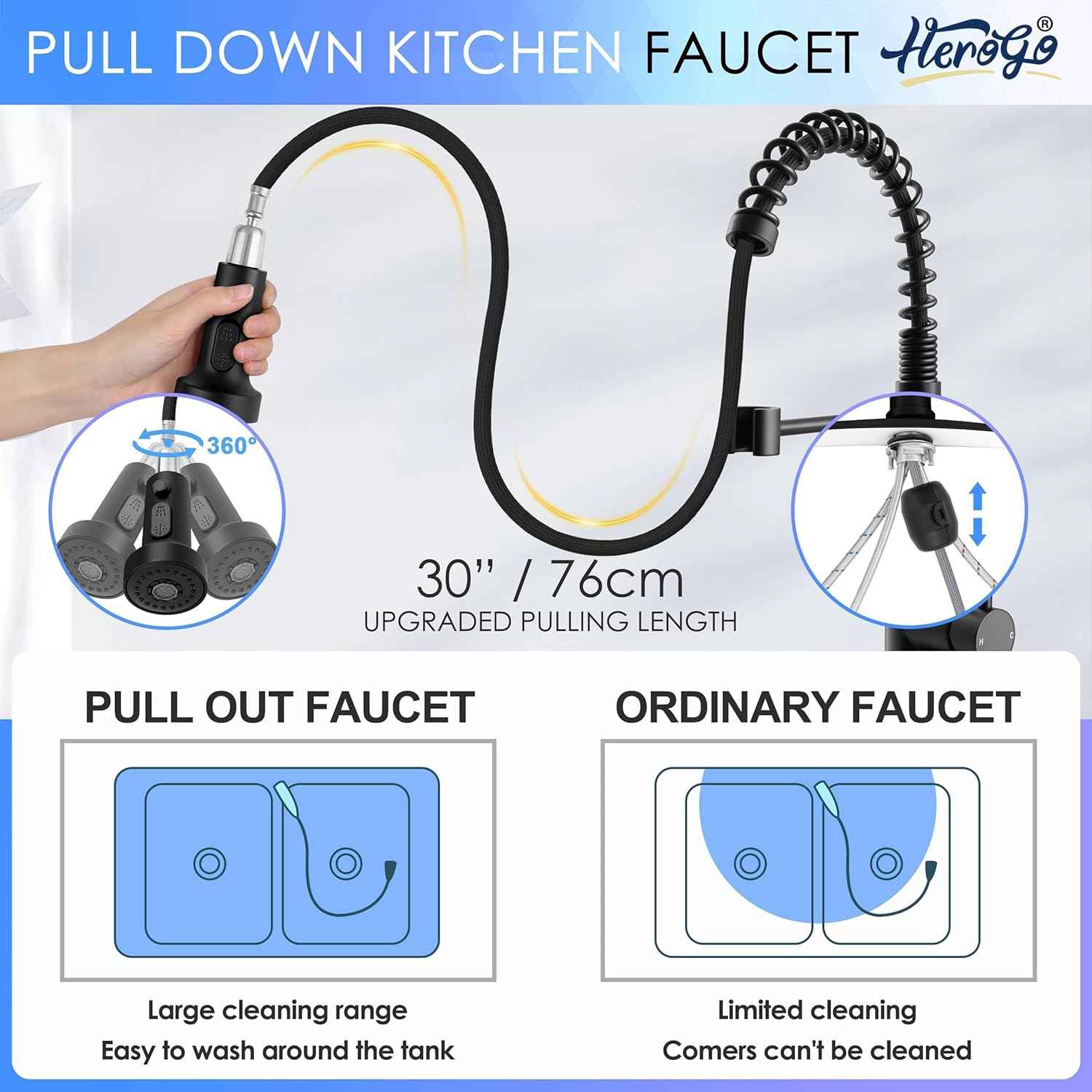 Touchless Kitchen Faucet with Soap Dispenser & Pull Down Sprayer - Commercial Grade Brushed Nickel