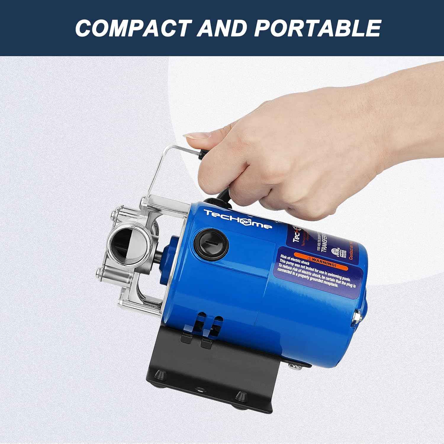 1500GPH Submersible Water Transfer Pump - 12V Sump Pump with 20ft Power Cord