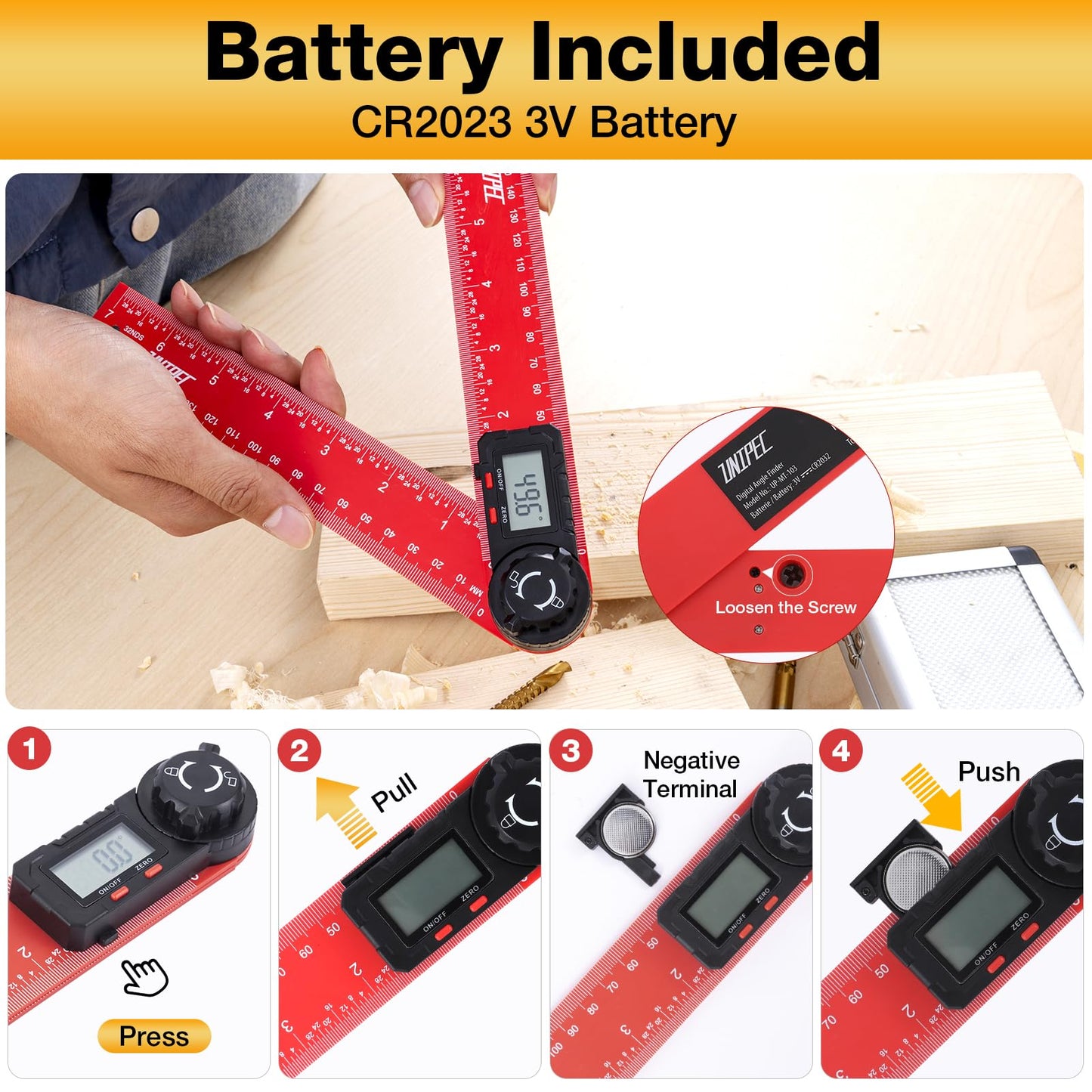 UNIPEC Digital Angle Finder Protractor, Angle Finder Ruler, 7inch 200mm 7inch/200mm, Angle Measuring Tool for Woodworking,Carpenter,Construction,DIY Measurement