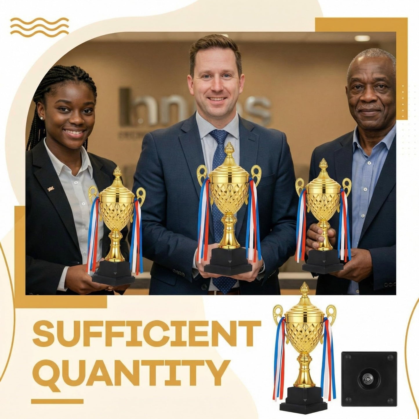 Liliaafar Soccer Trophy Bulk Large Gold Trophy Cup Awards Metal World Soccer for Sports Cup Championships Basketball Competitions Tournaments Ceremony Celebration Party Gift (11 x 5.5 Inch)