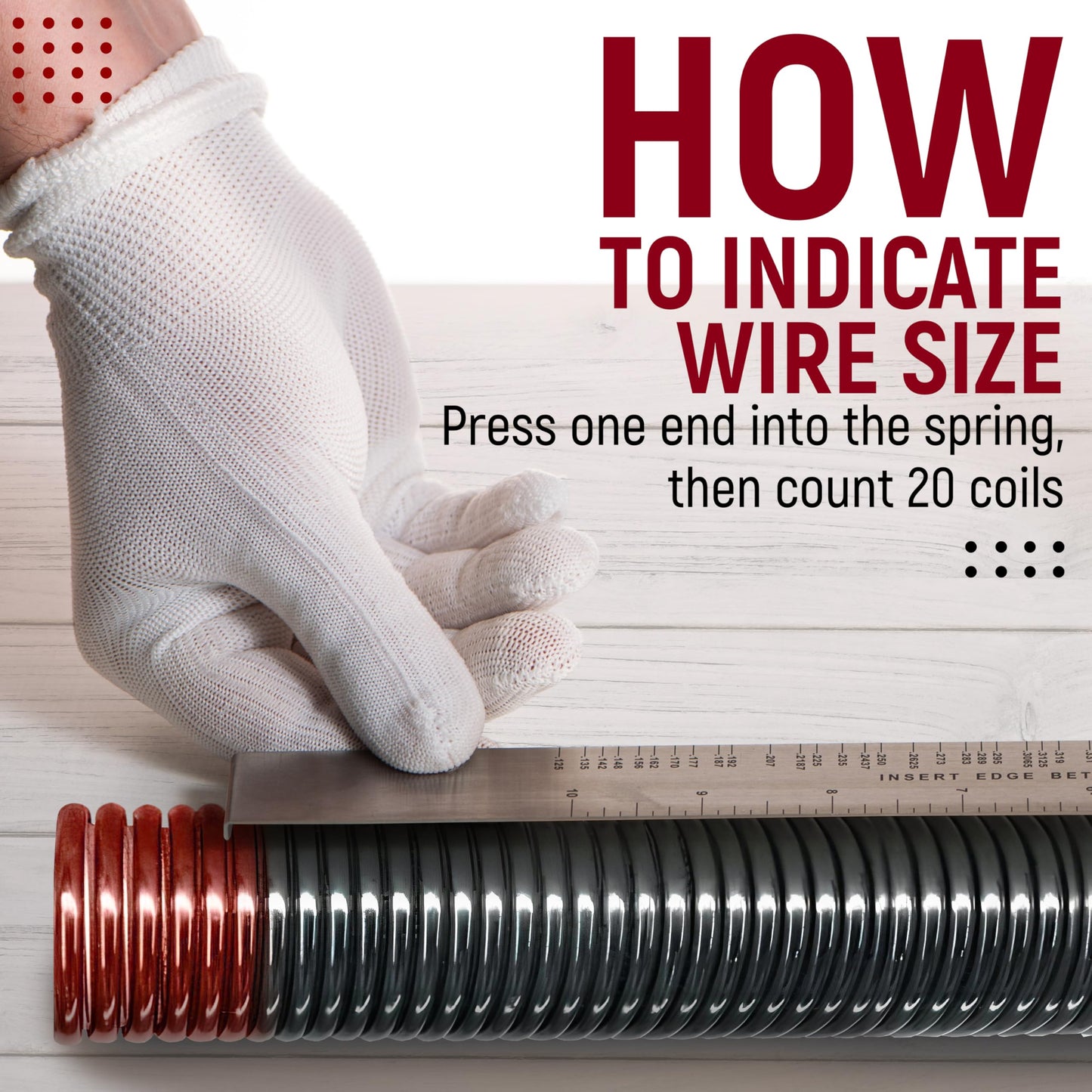 Garage Door Torsion Spring Wire Measuring Tool for .125 - .625, Steel Gauge Measuring Tool