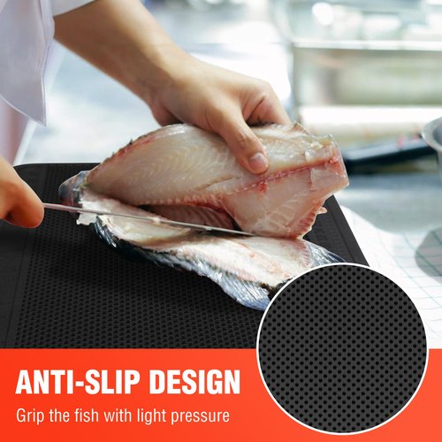 FLISSA Nonslip Fish Fillet Mat with Measuring Scale, 24"*13", Durable & Portable Fish Cleaning Mat for Easy Filleting, Large Fish Mat for Fish Cleaning and Cutting Board