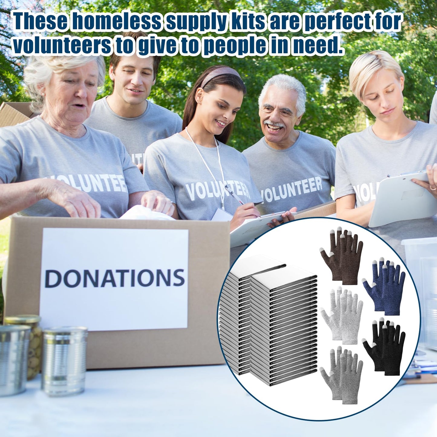 Jamntower 200 Pcs Homeless Care Supplies Bulk Emergency Blanket Winter Knitted Gloves Bulk for Homeless Care Packages(Bright)