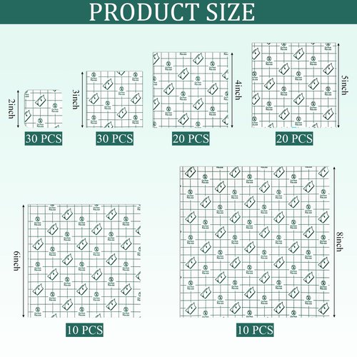 Woanger 120 Pcs Transparent Stretch Adhesive Bandage Waterproof Bandage Transparent Film Dressing Clear Waterproof Tattoo Shower Patch Film Cover(2, 3, 4, 5, 6, 8 in)
