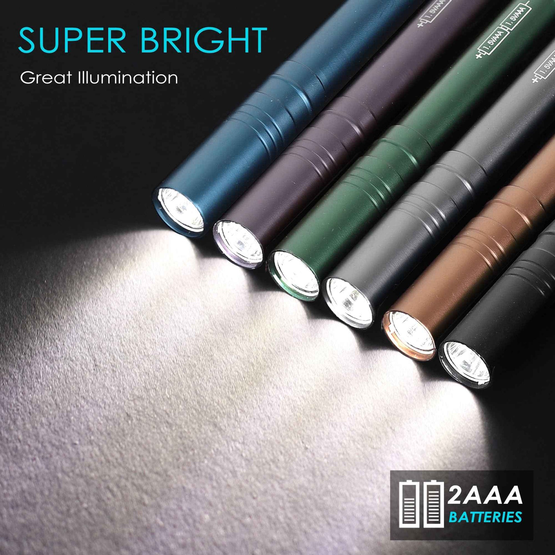 FASTPRO 12-Pack Pen Light, Aluminum LED Penlights with Batteries Included & Pre-Installed, Pocket Flashlight for Inspections, Repairs, Camping and Emergencies