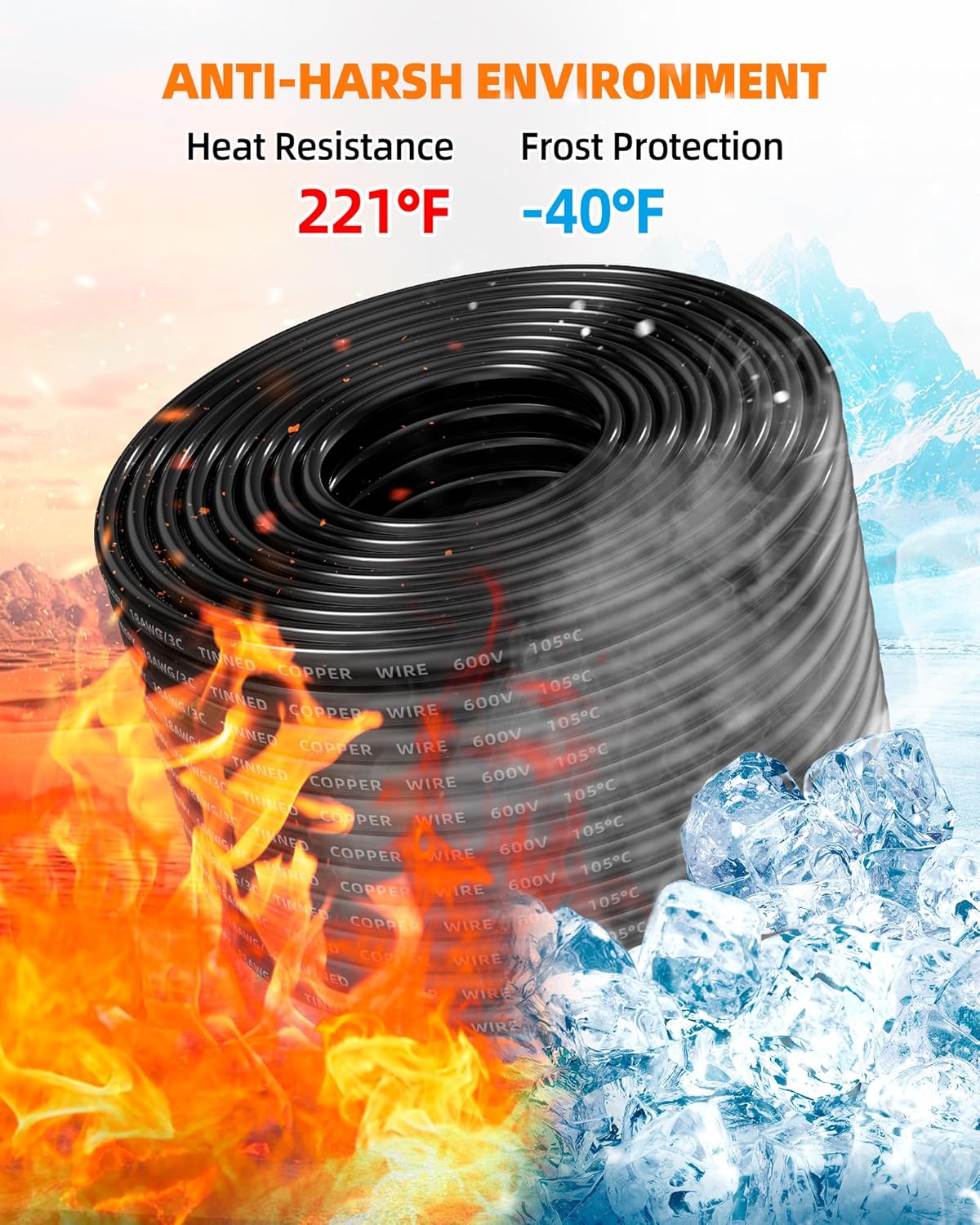 16 AWG Tinned Copper 3-Conductor Electrical Wire - Waterproof PVC Cable for Automotive, Marine & Solar (100FT)