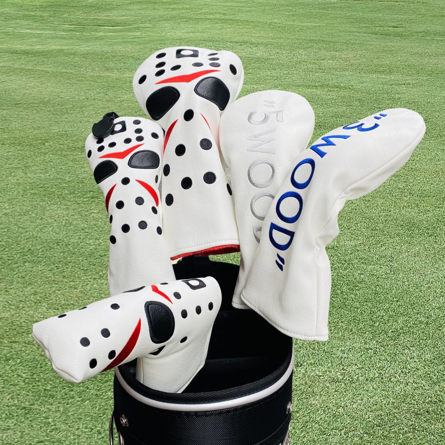 Golf Hybrid Headcovers Hockey Style Golf Rescue Hybrid Club Head Cover Headcover for Hybrids Golf Headcover for Men Christmas Golf Gifts (1pc Hybrid Cover)