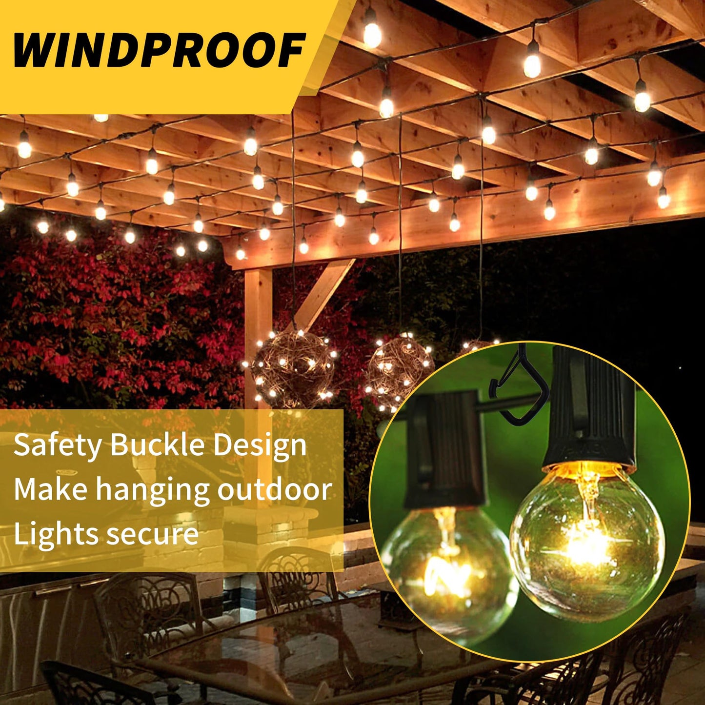 30 PCS Cup Screw-in Hanger Hooks with Safety Buckle, Windproof Screw Hooks Perfect for Hanging Outdoor String Lights, Plants, and Patio Lights,for Ceiling and Wall Mount, 2.2 Inches in White