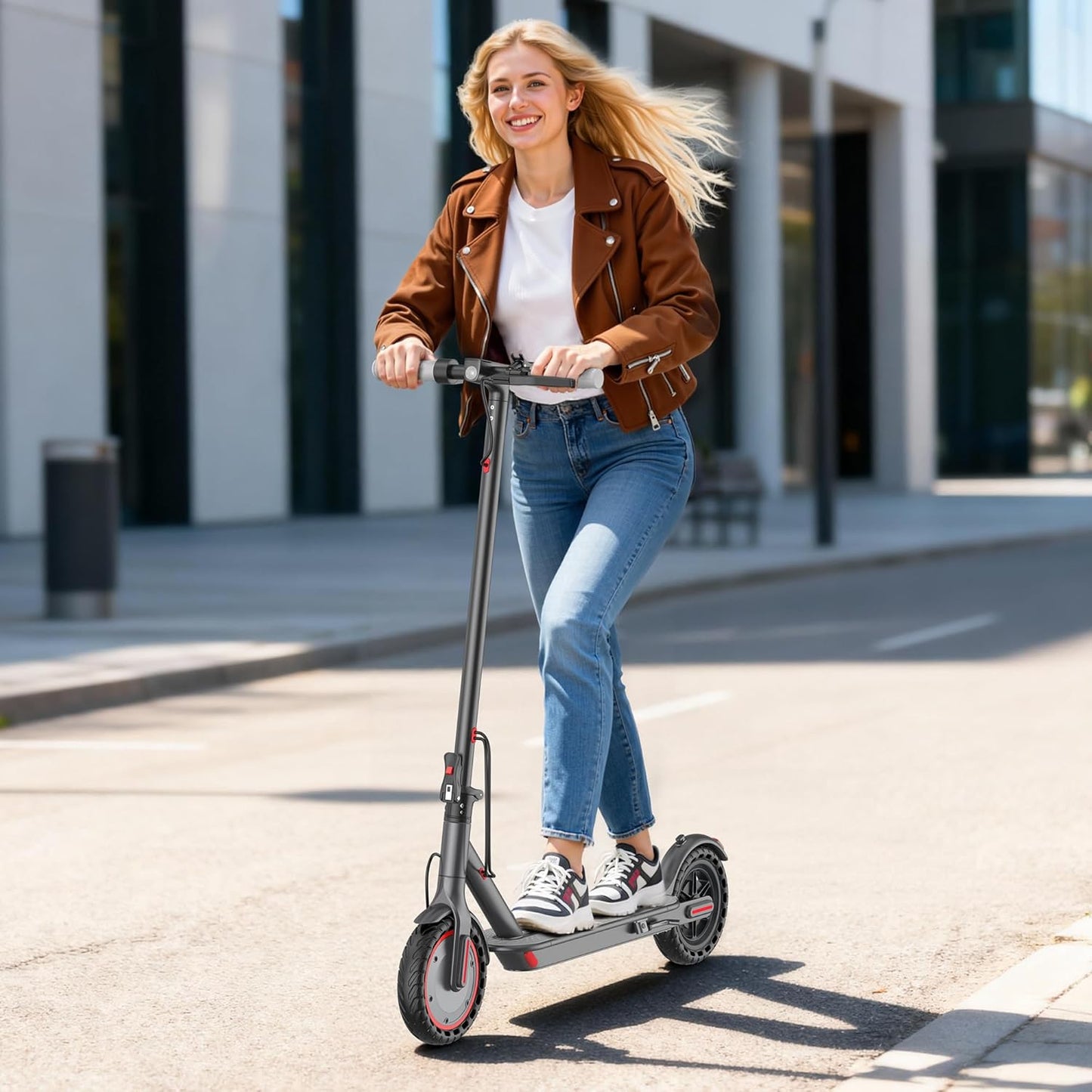 Qlaway Electric Scooter - 350W/500W Motor, 22 Miles Range, Foldable Design, 8.5"/10" Tires, Dual Braking System