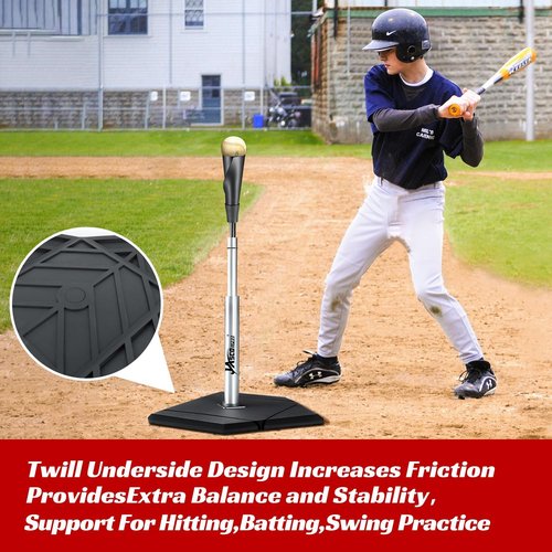 JASCOPRO Baseball & Softball Batting Tee - Height Adjustable 24-46 Inches, Portable Design