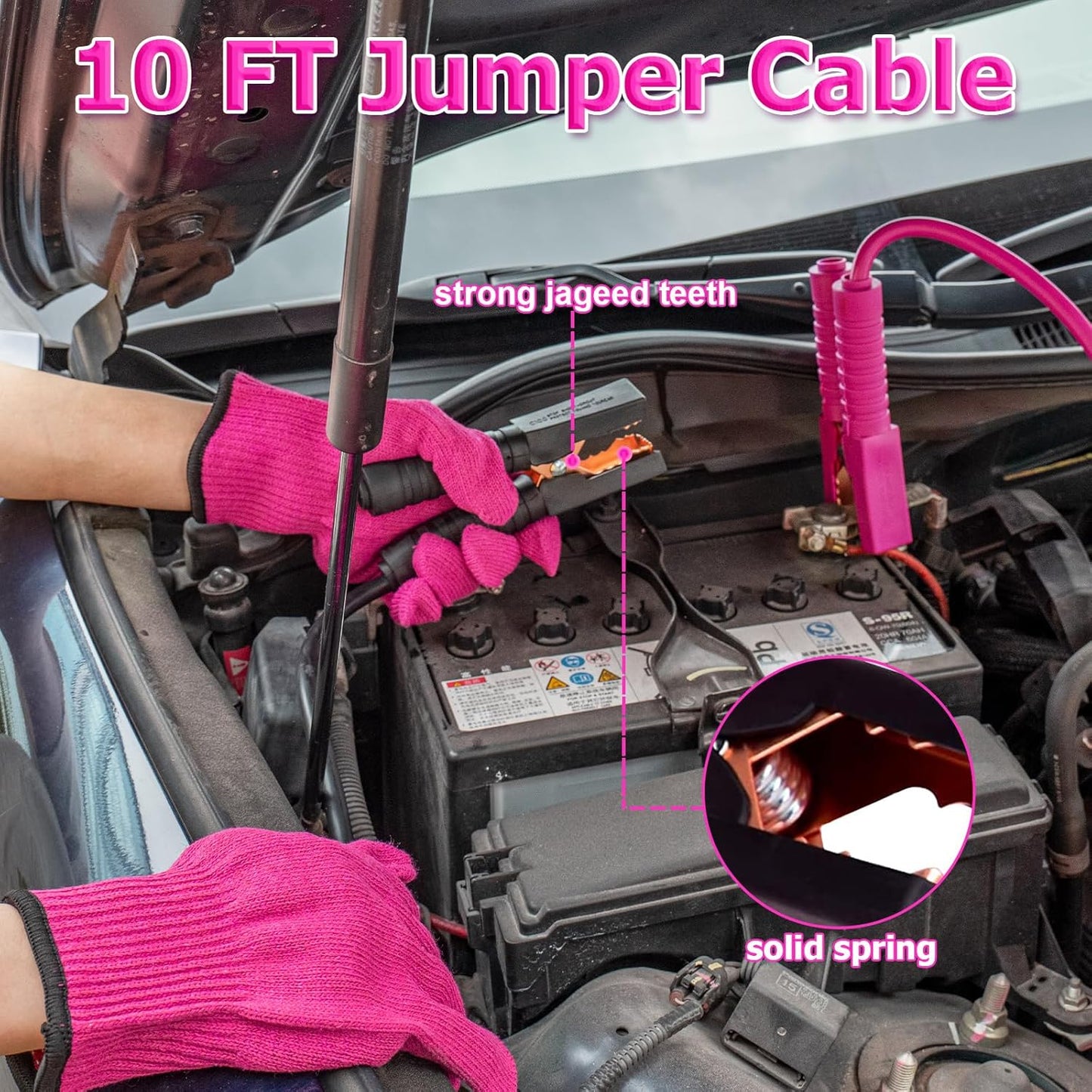 Roadside Emergency Car Kit for Vehicles, Pink Emergency Roadside Assistance kit with Car First Aid Kit, Thoughtful Car Emergency Kit for Women, Men, New Drivers and Adventurers Gifts