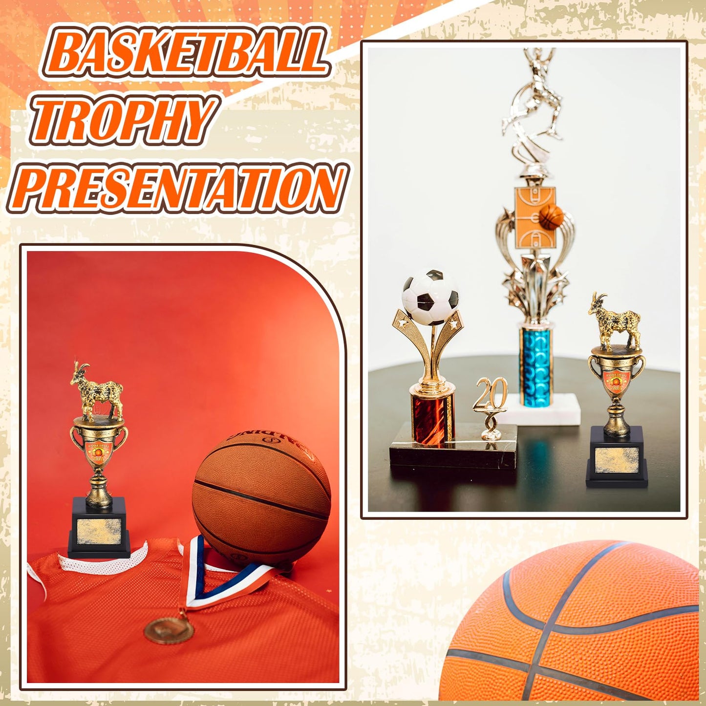 Tondiamo Goat Trophy Award Toilet Trophy 2026 Funny Award for Winners Losers for Competitions First Last Place Champions(Goat Basketball)