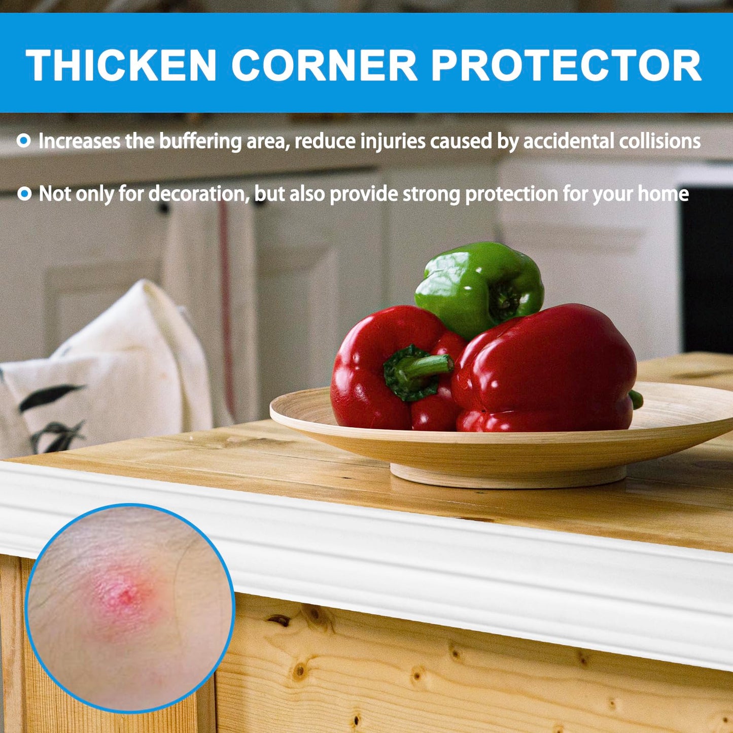 Wall Corner Protector Peel and Stick Corner Trim Molding Flexible Inside & Outside Wall Edge Guard Self Adhesive Moulding Trim for Edge Use, White, 0.8” W x 10’ L