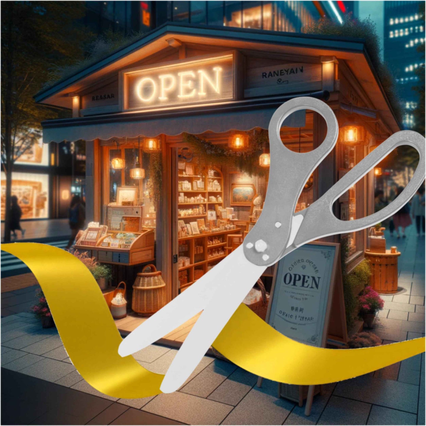 20" Giant Ribbon Cutting Scissors — Large Grey Grand Opening Ribbon Cutting Ceremony Scissors Heavy Duty Metal Construction for Grand Openings Special Events Inaugurations and Ceremonies