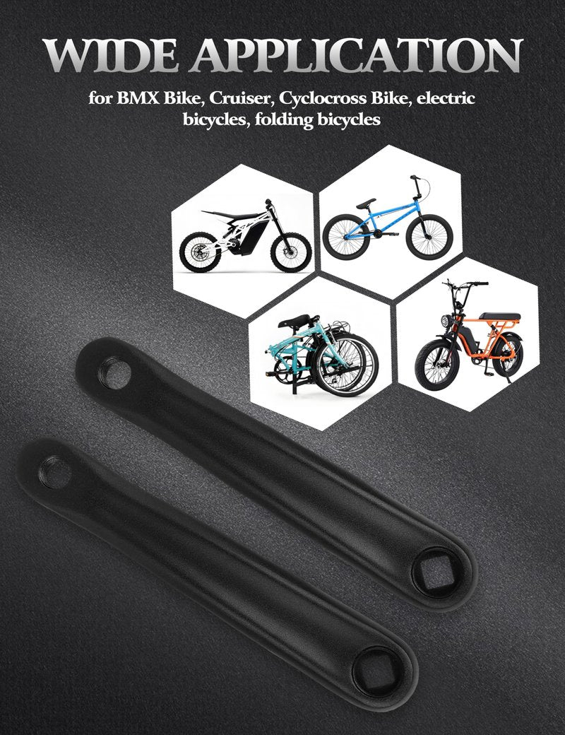 2Pcs Crank Arm Set E Crank Arms Pedal Crank Arm, A Pair of Electric Crank Arm 6.3 * 5.9inch Dimond Hole Crank Mid Motor Cranks for Electric Folding Exercise Road BMX 170mm
