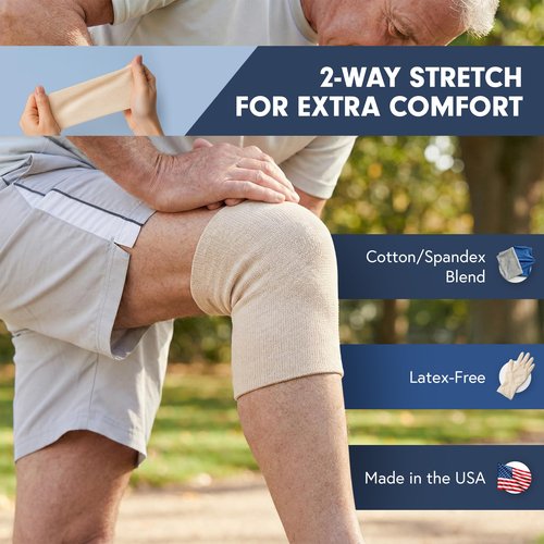 KinGrip Tubular Elastic Support Bandages by Kinship Comfort Brands Tubular Bandage Protects Fragile Skin Latex-Free Wound Care for Edema and Lymphedema Support | Made in USA | Size F 4”x11 Yards