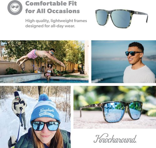 Knockaround Fast Lanes Polarized Sunglasses - Lightweight UV400 Protection for Men & Women