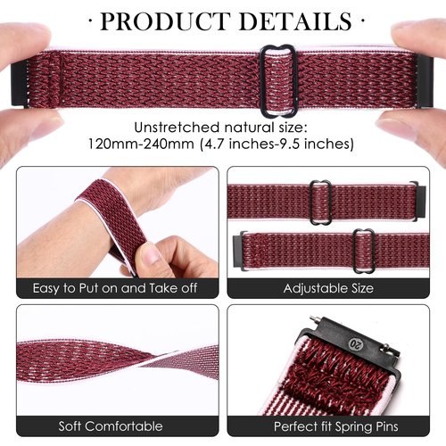 6-Pack Canvas Compatible with SENBONO IDW25 / BOOOMIC IDW25 / Mikego IDW25 / KALINCO IDW25 Watch Band, Nylon Soft Breathable Quick Release Adjustable Wristband Replacement Strap Strap with Secure Closure
