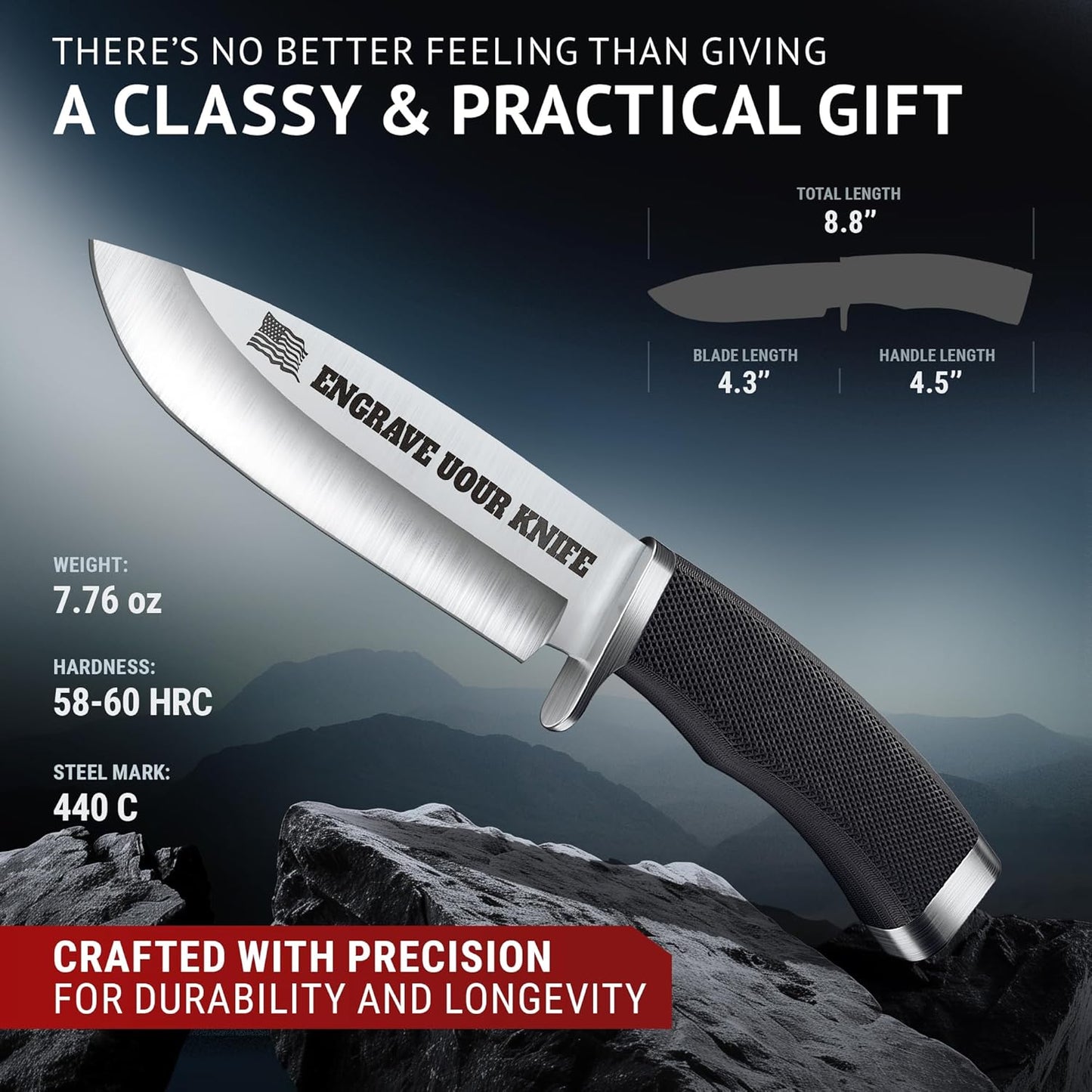Skiennix Custom Knife - Personalized Engraved Gifts for Men & Women - Unique Birthday & Anniversary Present