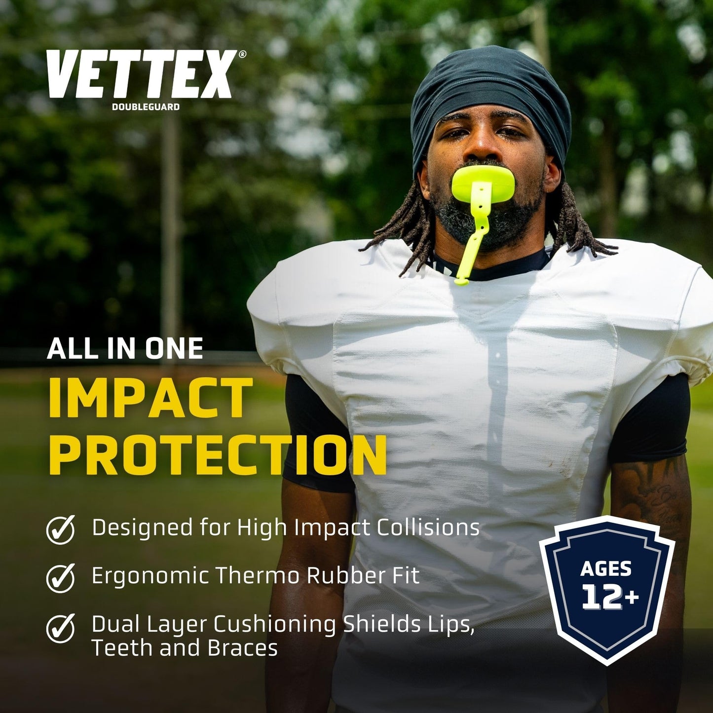 Vettex Double Mouth Guard with Lip Protection, Cardinal (AC25-CD)