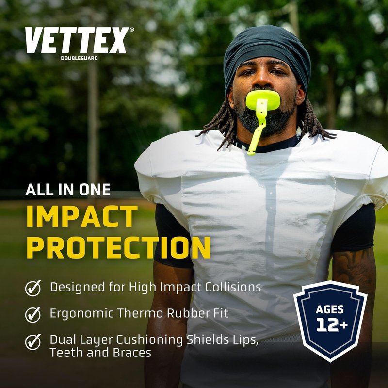 Vettex Double Mouth Guard with Lip Protection, Cardinal (AC25-CD)