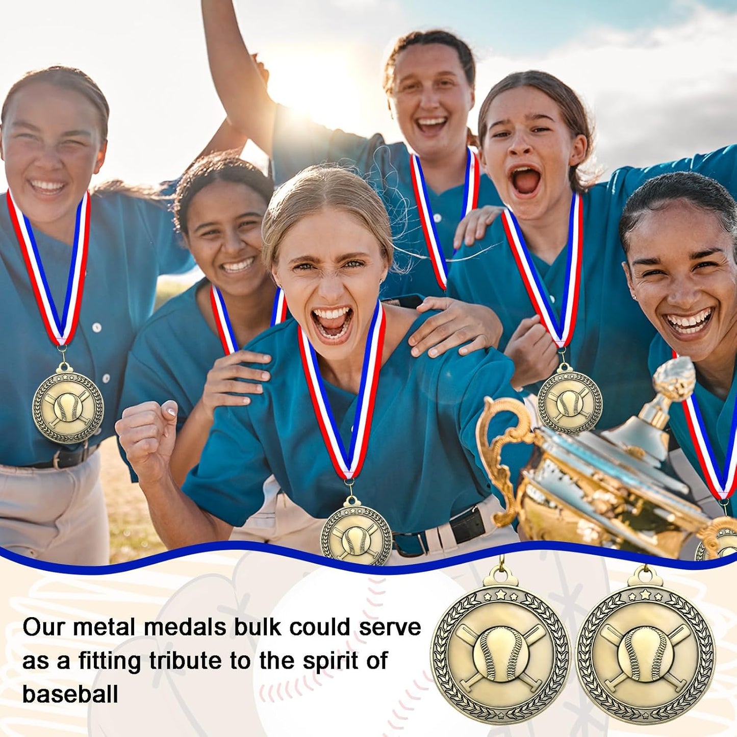 Remuuly Gold Award Medals - 60 Pcs 2 Inch Metal Trophies with Neck Ribbons for Sports Competitions