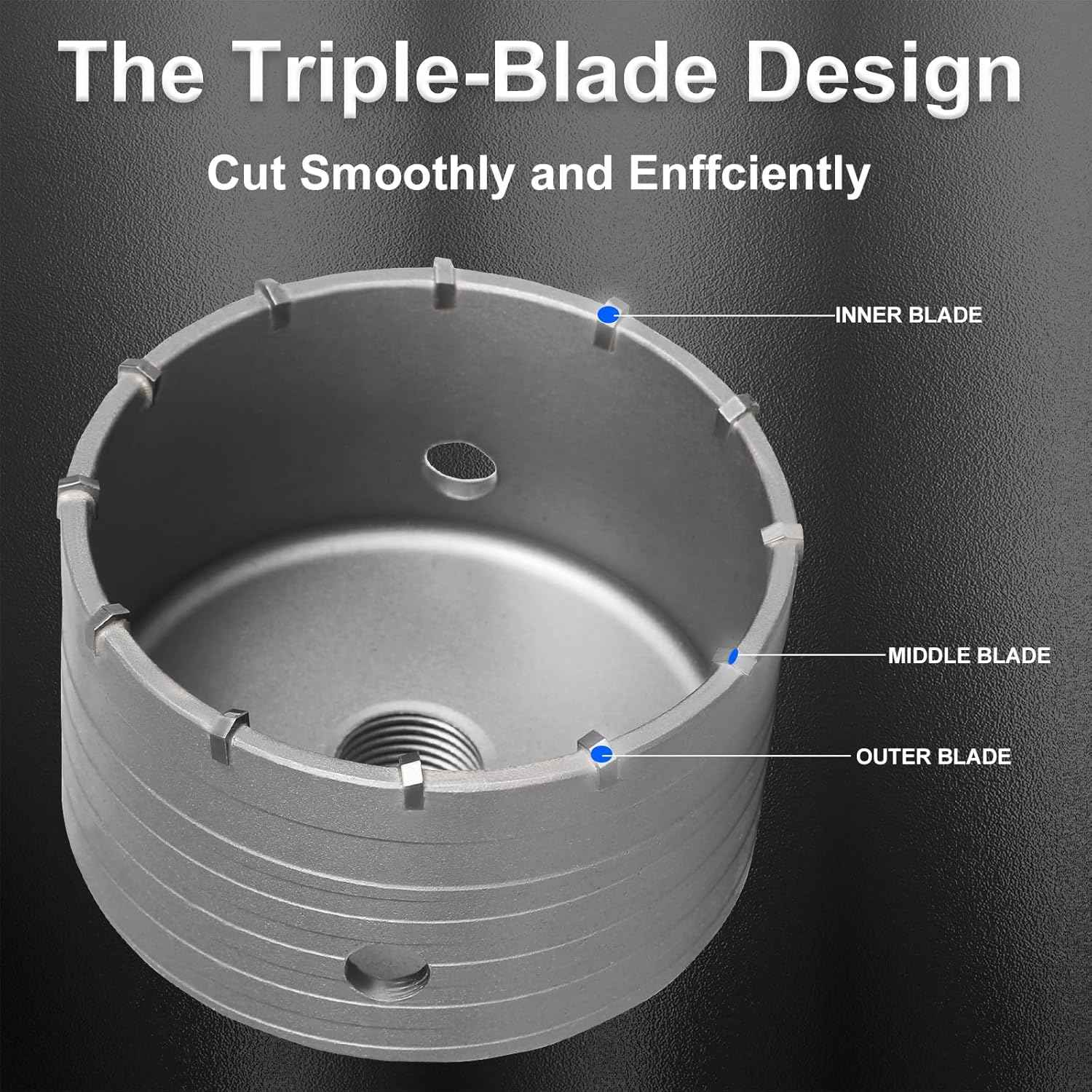 10-Piece Worker Bee Concrete Hole Saw Kit - SDS Plus & Max Shank for Masonry, Brick & Cement