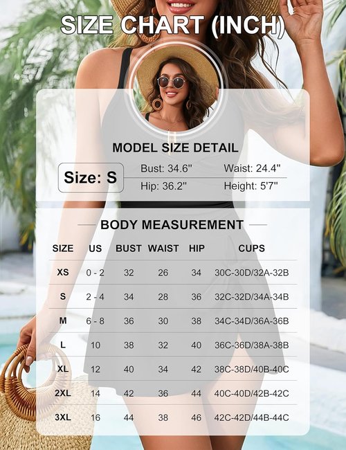 Blooming Jelly Women's Tummy Control One-Piece Swimsuit - Criss Cross Push-Up Design, Ruched Swim Dress 2026