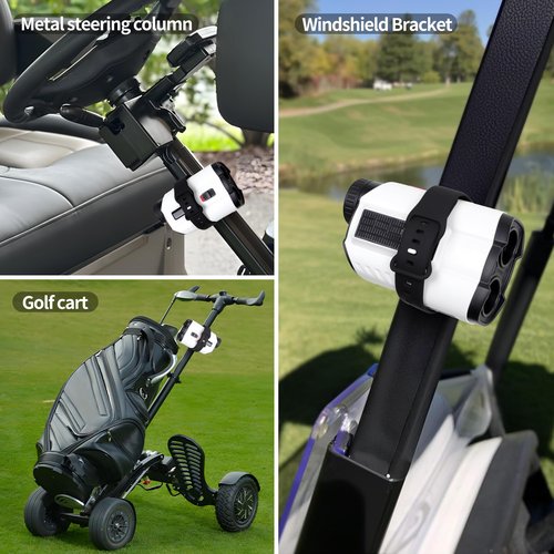 Range Finder Magnetic Strap - Adjustable Range Finder Holder with Upgraded Stronger Magnets & Silicone, Universal Magnetic Strap for Golf Cart Rail/Bar/Frame, Easy Access & Clean (Black)