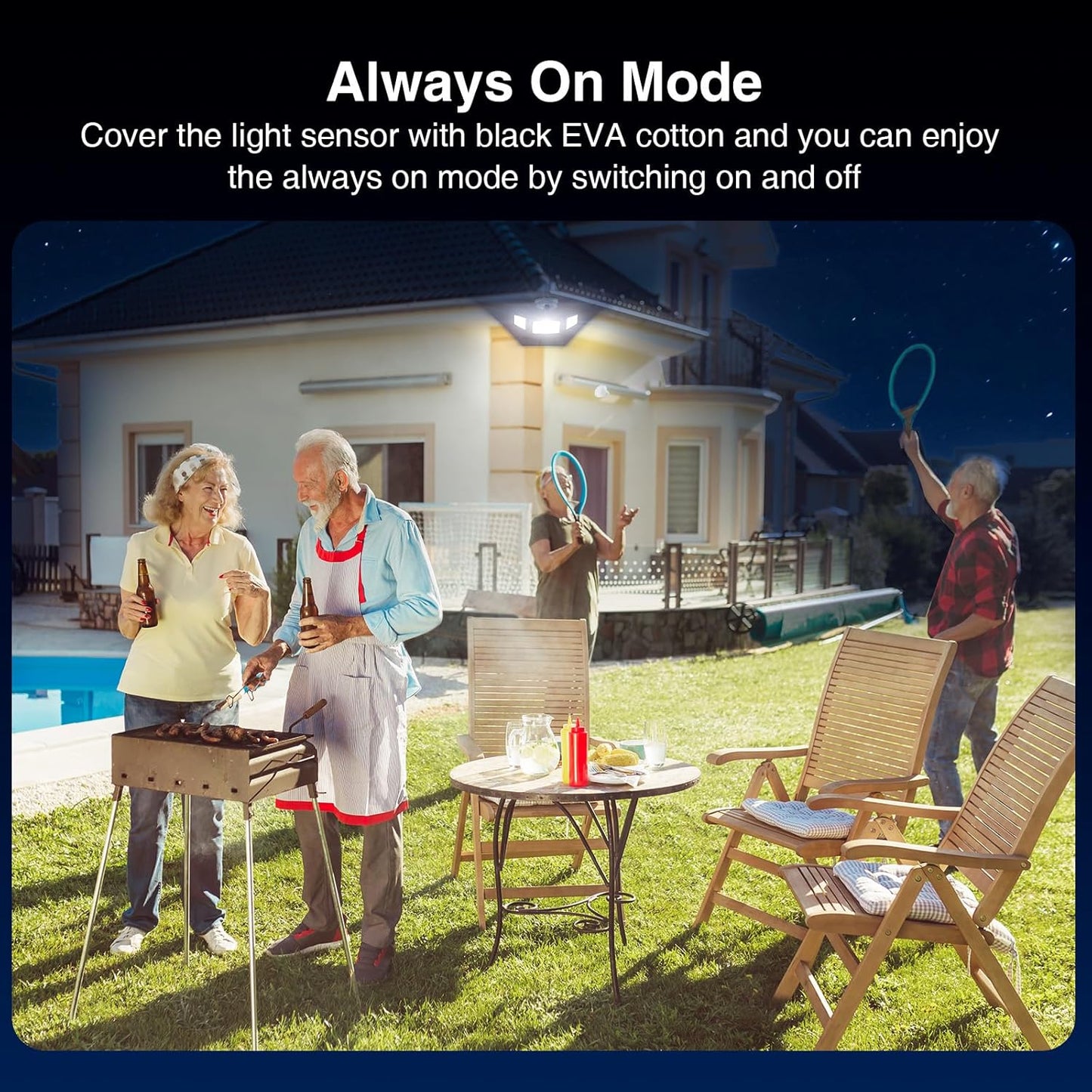 100W Dusk to Dawn LED Outdoor Flood Light - 11000LM Waterproof Security Light with 3 Heads Photocell for Garage & Yard