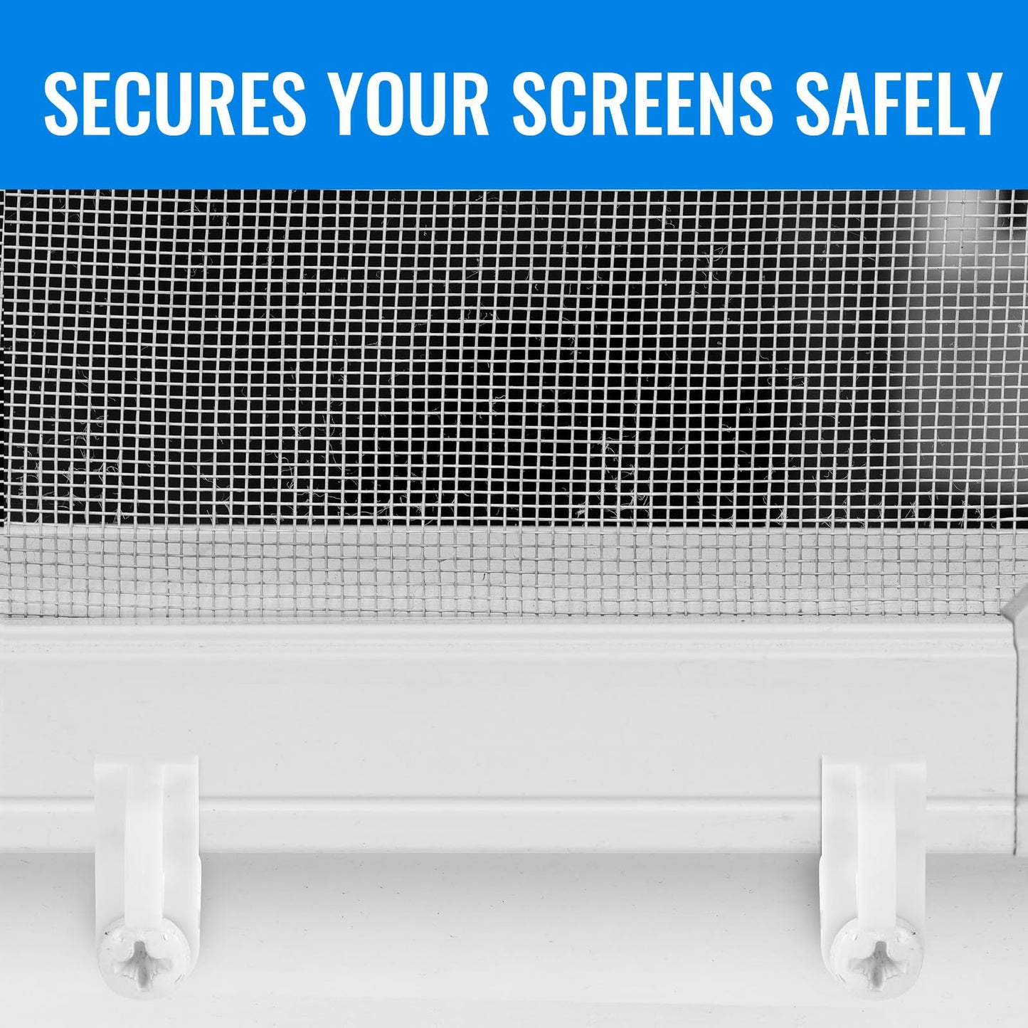 Blulu 12 Pack 3/8 in Nylon Window Screen Clip with Screws Offset Clips for Fastens Storm Window, Storm Panels, Screen Door Clips (White)