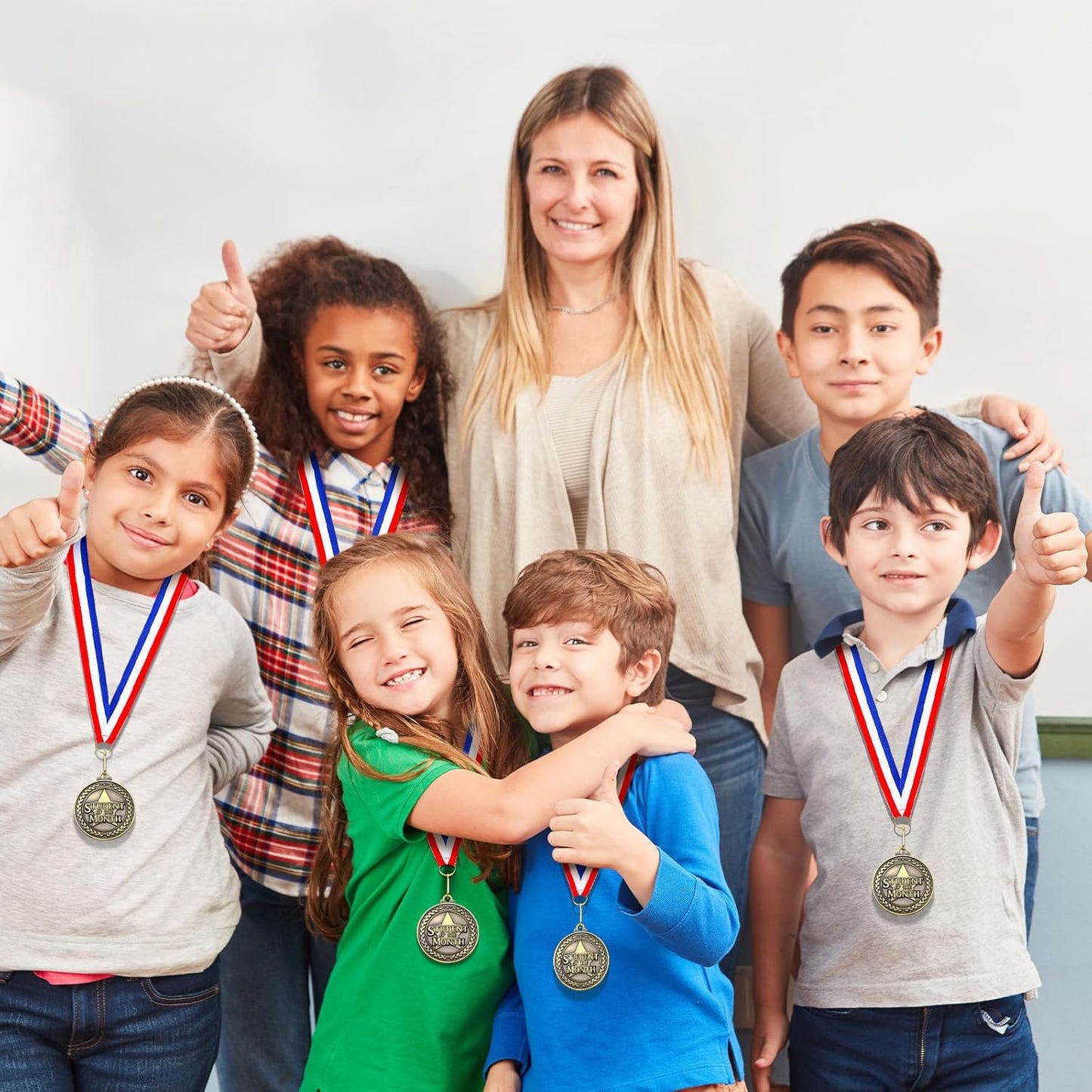 Quelay 100 Pcs Gold Winner Medals - 2 Inch Awards with Neck Ribbons for Sports Tournaments & Parties