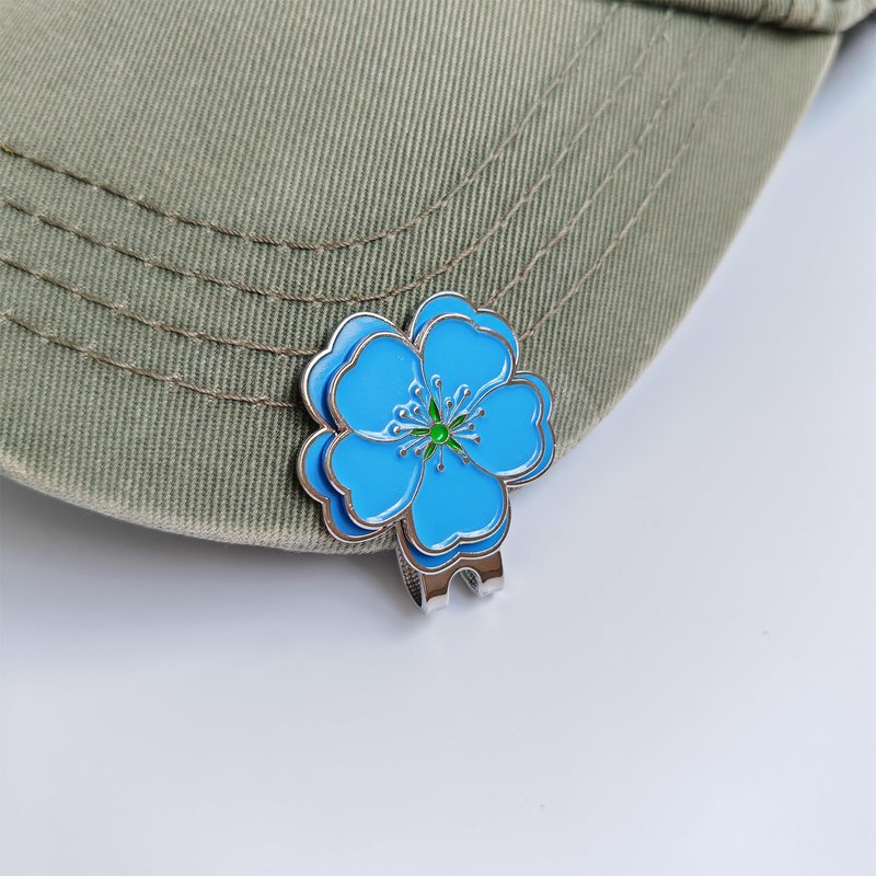 Eshan Golf Ball Marker and Magnetic Golf Hat Clip Set Flower Clover Shape Clips Markers Golf Bag Accessories Court Gift for Men Women Golfer (Flower)