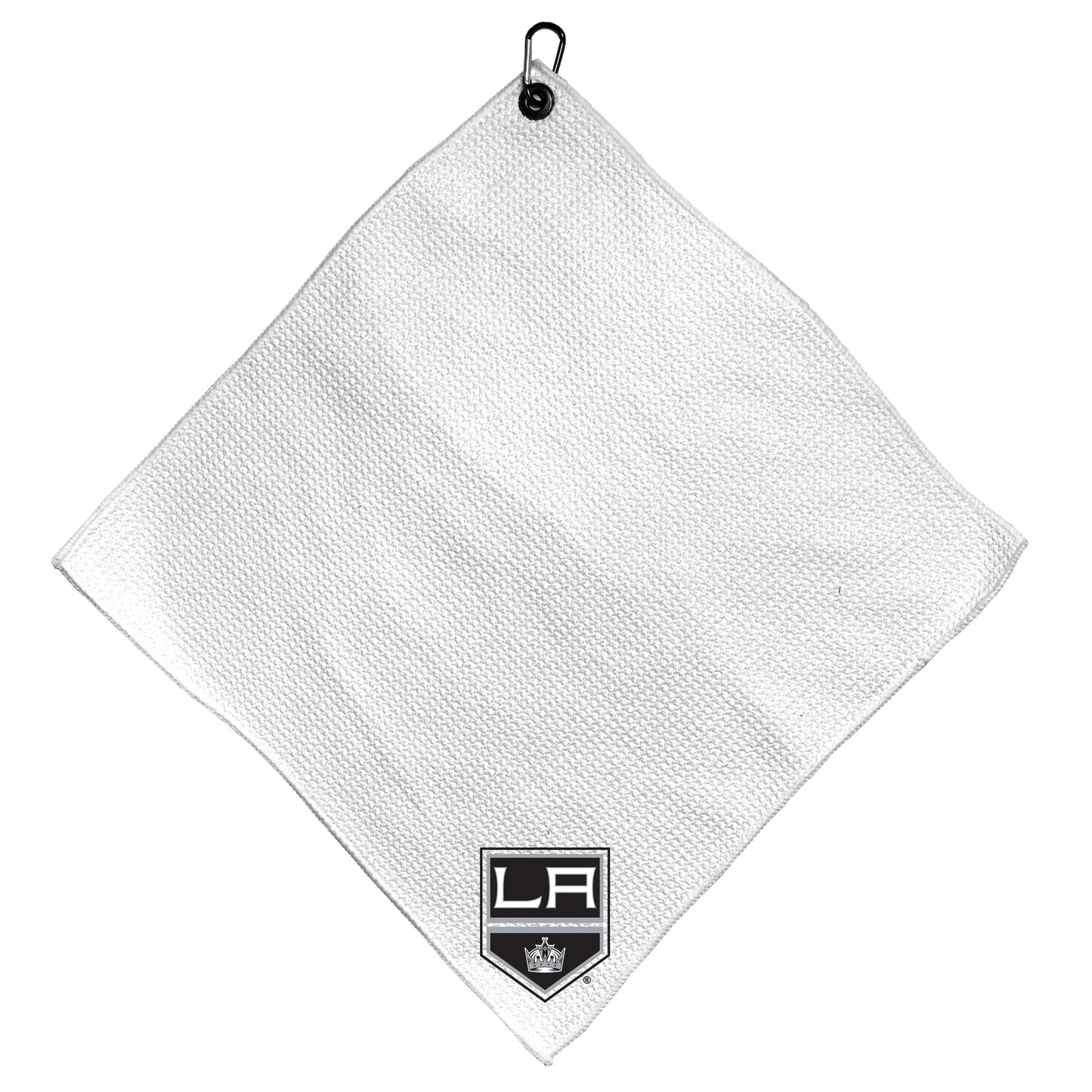 Team Golf NHL LOS ANGELES KINGS Microfiber Towel - 15" X 15" (White) Team Golf NHL Microfiber Towel - 15" X 15" (White) With Carabiner Clip, Premium Microfiber with Deep Waffle Pockets- Superior Water Absorption and Quick Dry Golf Cleaning Towel