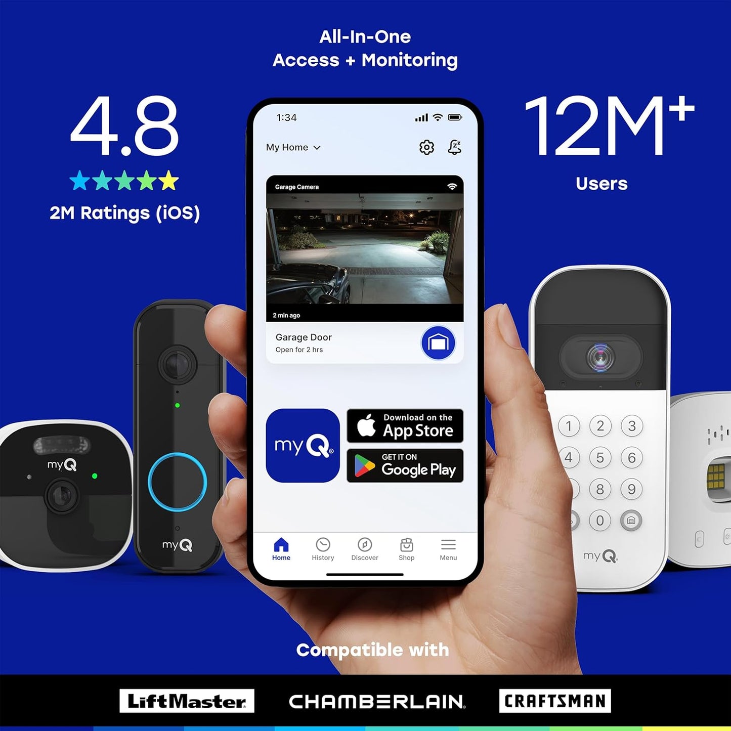 myQ Smart Outdoor Wired Camera by Chamberlain – Home Security with HD Video