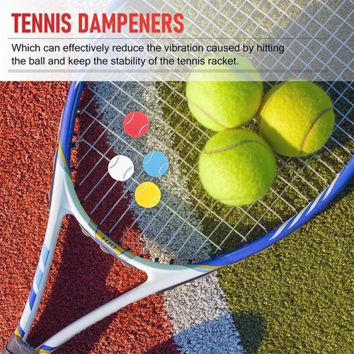 HZ Yihai Autumn 8 Pcs Tennis Shape Vibration Dampener,Tennis Racket Shock Absorber,Tennis Racket Vibration Dampeners,Antivibrador Raqueta De Tenis,Racquet Accessories,Great for Tennis Players