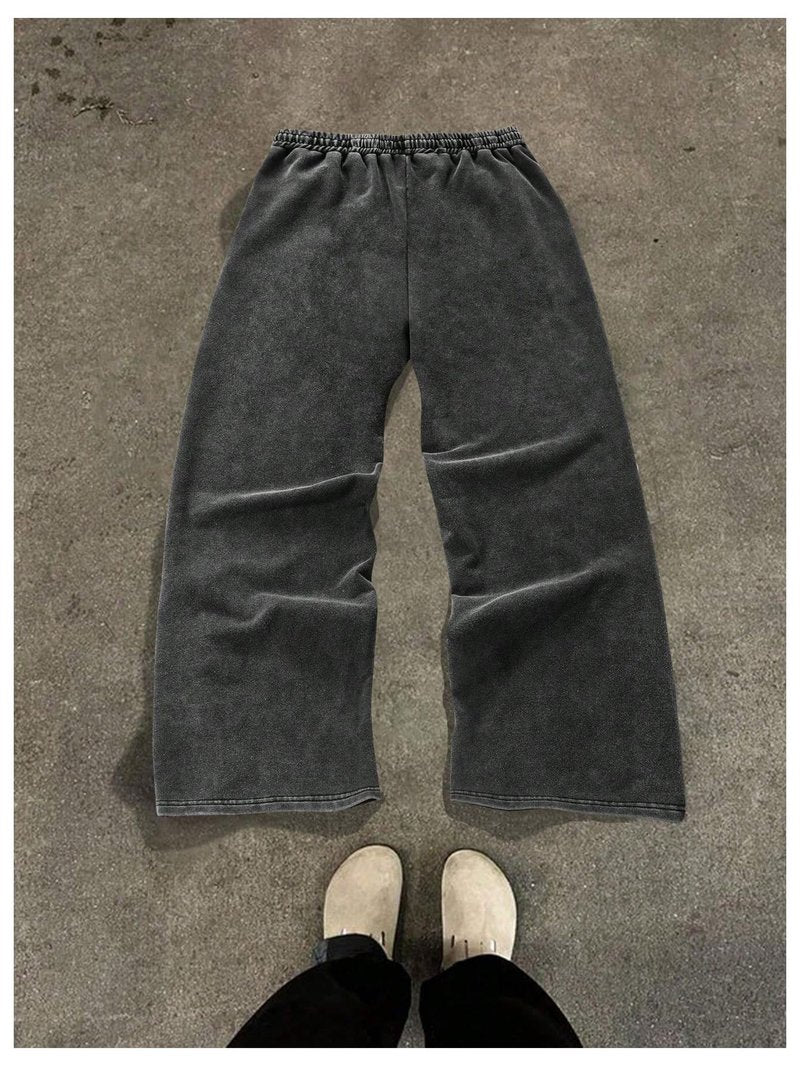 SOLY HUX Men's Side Striped Sweatpants Drawstring Waist Zipper Baggy Wide Leg Pants Streetwear Black Striped Medium