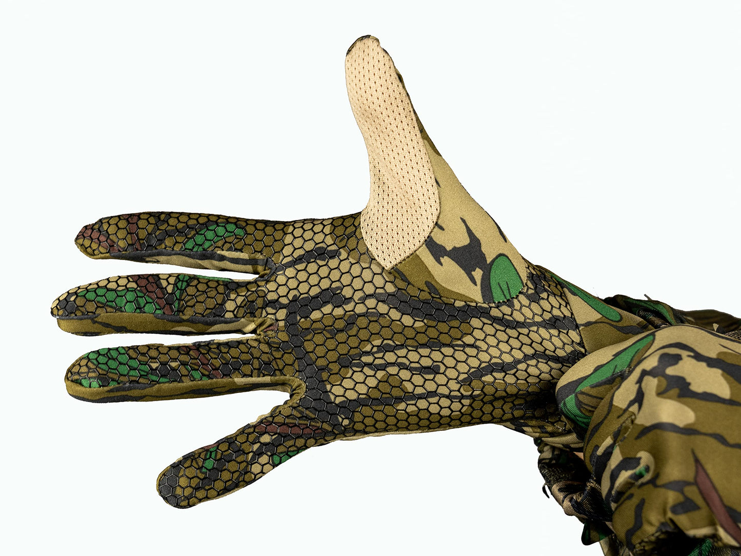 North Mountain Gear Mossy Oak Greenleaf Stretch Fit Hunting Gloves Lightweight Camouflage Glove Liner