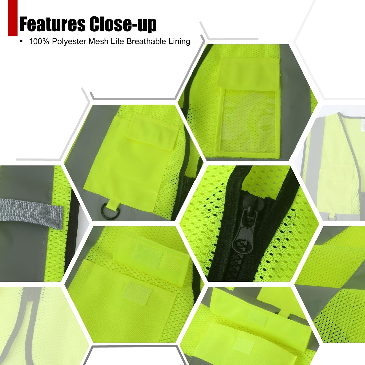 HATAUNKI Safety Vest for Men Women Hi Vis Vest with Pockets Mesh High Visibility Vest Meets ANSI/ISEA Standards (Yellow-20, 2X-Large)