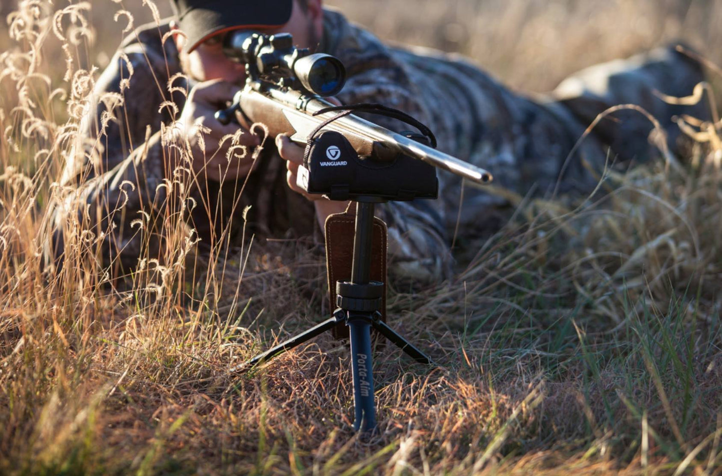 Vanguard Porta Aim Gun Rest. Compact and Portable Bench Rest. Quick Height Adjustment. Anti-Vibration Bag Rotates 360 Degrees , Black
