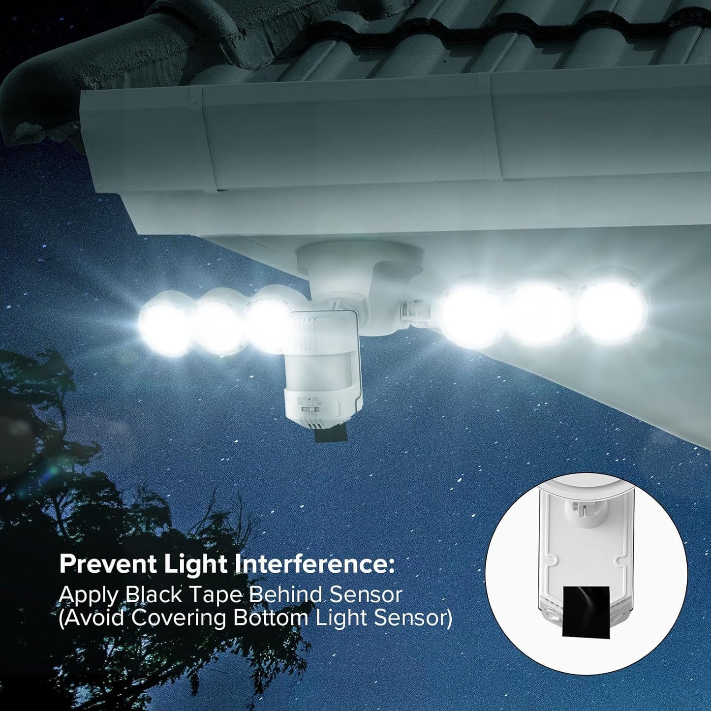 25W Motion Sensor Outdoor Flood Light - 3000LM Dusk to Dawn Security Light, 4 Modes, 320° Wide Angle for Garage & Patio