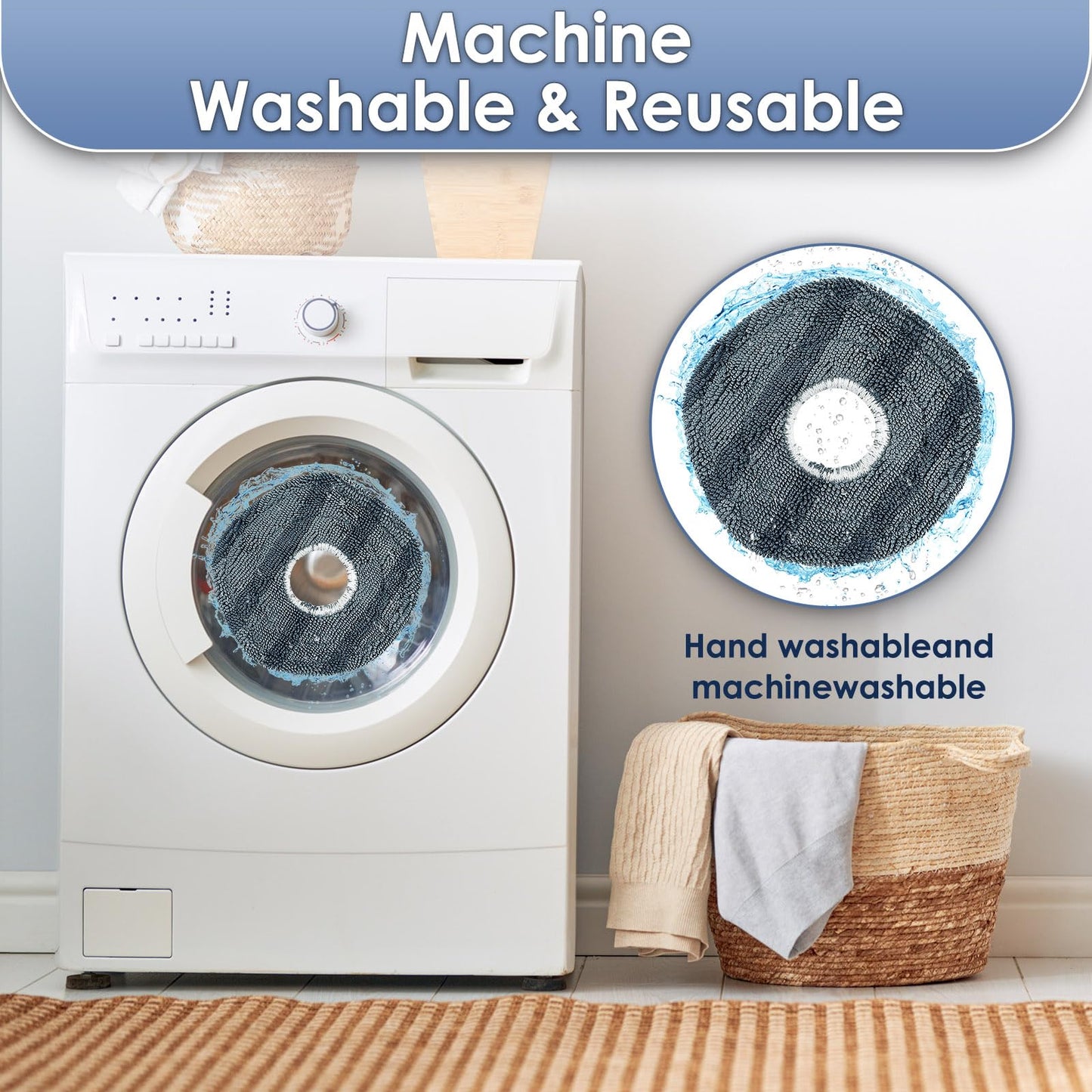 (4 Pieces) Washable Reusable Mopping Pads for Eufy X10 Pro Omni, Strong Stain Removing Wipes Cloth Pads Premium Microfiber